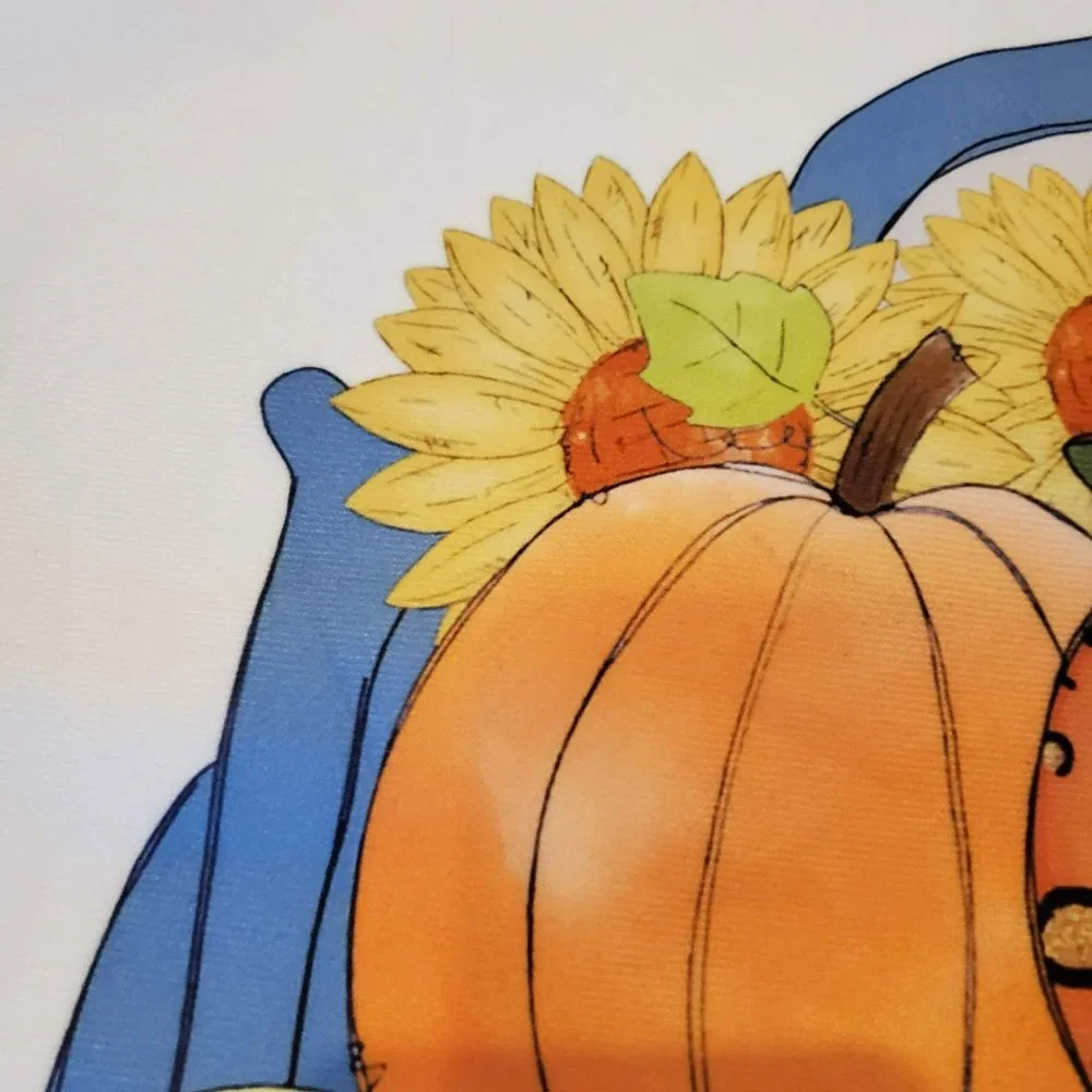 Decorative Pillow Cover, Truck with Pumpkins, I Heart Fall, 18